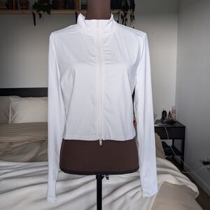 Women's White Zip-Up Top